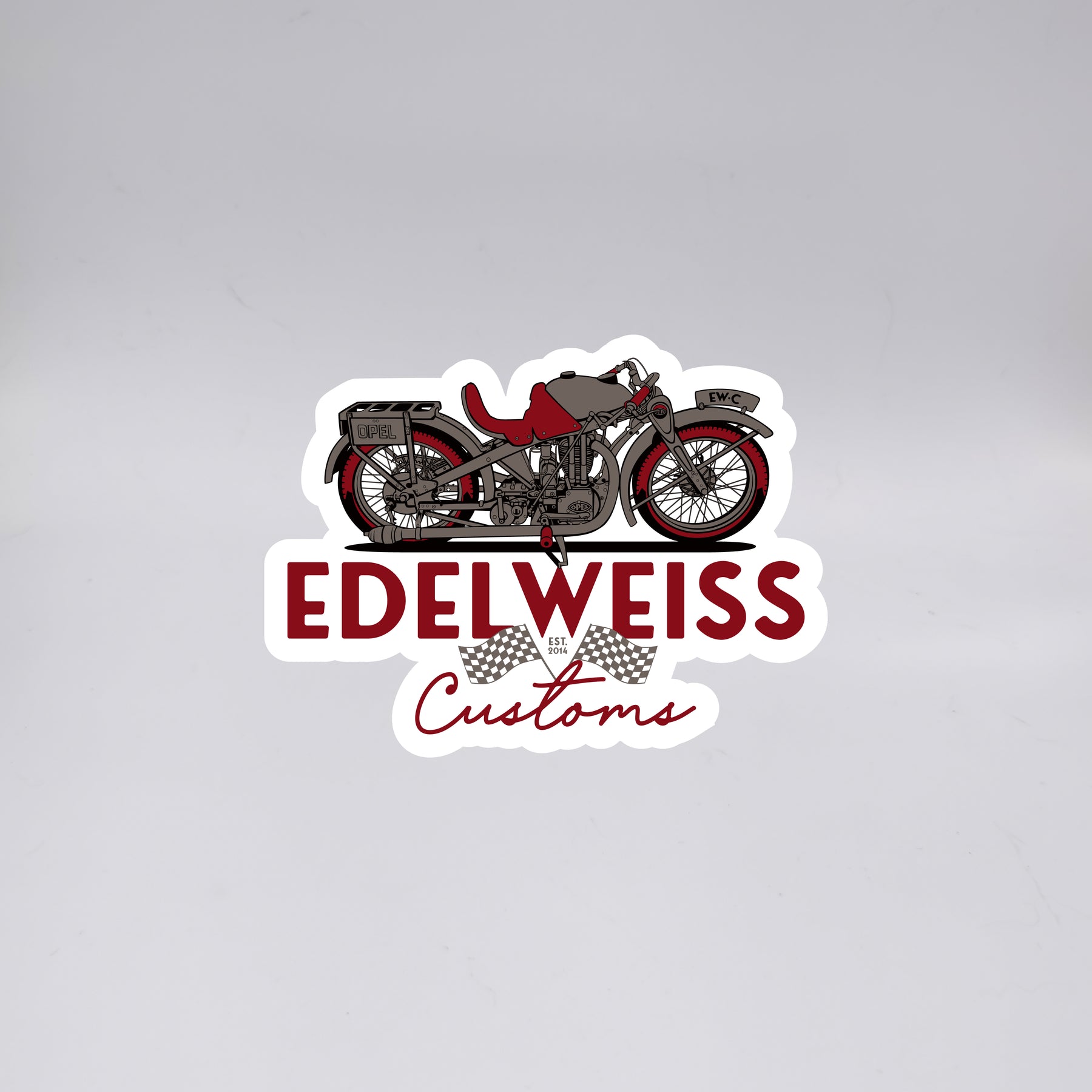 Sticker Edelweiss Customs + Bike